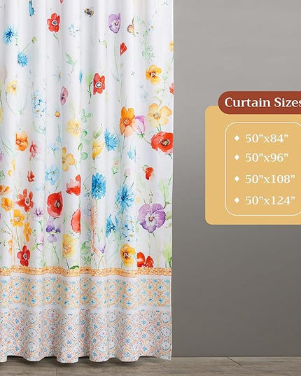 Maison d'Hermine Curtains for Living Room 100% Cotton 108 inch Length One Panel Window Toile Curtains for Bedroom with Loop & Rod Pockets, Gifts for Mothers Day (Summer Whisper, 50" W x 108" L)