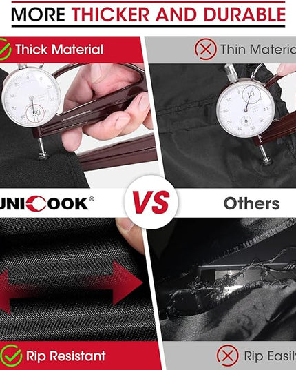 Unicook 65 Inch Grill Cover for Weber Genesis II 400 Series, 4 Burner BBQ Cover for Outdoor Grill, Heavy Duty Waterproof Fade Resistant, Compared to Weber 7131