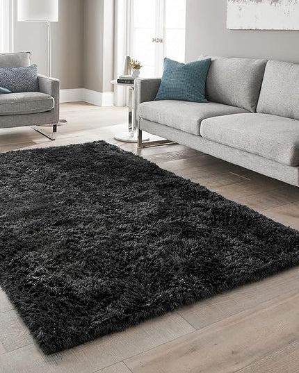 Ophanie Black Rugs for Living Room, Fluffy Furry Shaggy Fuzzy Area Rug, 5x8 Carpets for Bedroom Shag Plush Soft Large, Kids Home Decor Aesthetic
