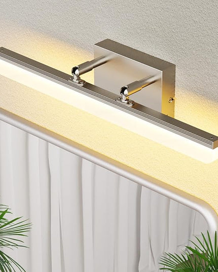 Brushed Nickel Vanity Light, 15.7” Dimmable LED Bathroom Light Bar with 5CCT, Adjustable Angle – Modern Wall Lighting for Bathroom, Powder Room, Bedroom, Apartment, Hotel