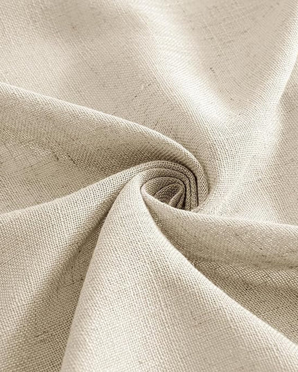 MIULEE Linen Curtains 54 Inch Length 2 Panels for Bedroom Living Room, Soft Thick Linen Textured Back Tab Short Window Drapes Semi Sheer Light Filtering Rod Pocket Modern Farmhouse Decor