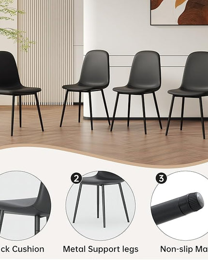 Modern Dining Table and Chairs Set of 6, 7 Piece Kitchen Table and Chairs for Kitchen Dining Room, Apartment