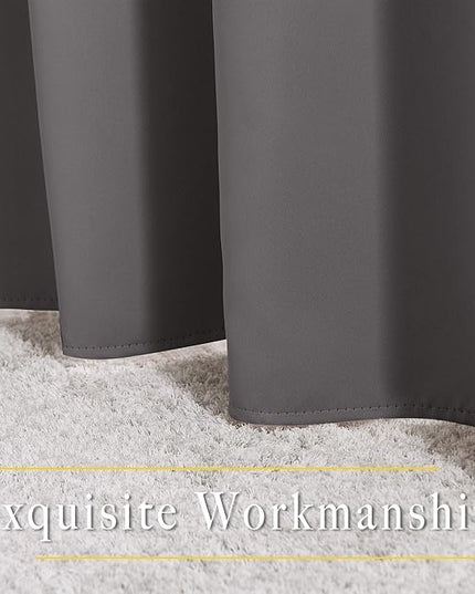 NICETOWN Grey Blackout Curtains 63 inch Length for Bedroom, Grommet Top Room Darkening Thermal Window Treatments Solid Vertical Drapes for Living Room, 2 Panels, W40 x L63
