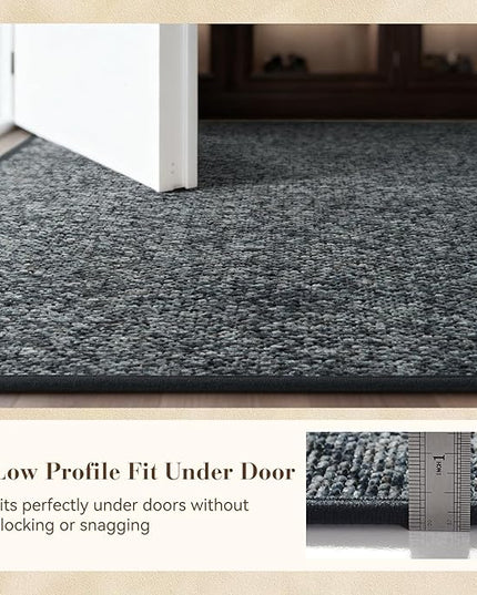 MontVoo Door Mat Indoor Entrance Doormat, Absorbent Durable Rubber Non Slip Front Door Mat for Inside Entry Entryway Dirt Trapper Welcome Mat, Darkgrey 32''x48''