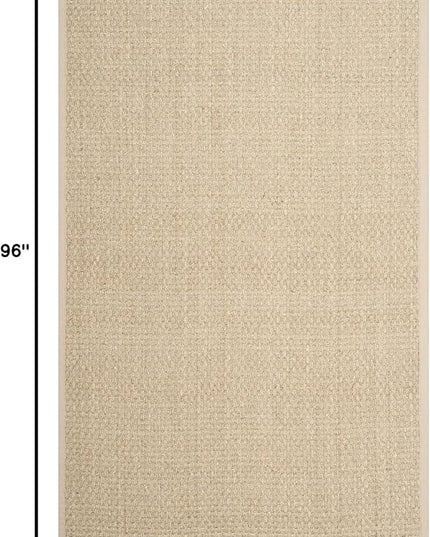 SAFAVIEH Area Rug 5x8 - Natural Fiber Collection - Natural & Beige, Seagrass, Basketweave Pattern with Border (NF114A)