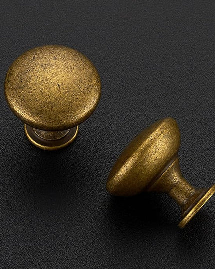 Ravinte 5 Pack Antique Brass Round Zinc Cabinet Knobs for Kitchen Bathroom Closet Dresser Cabinets
