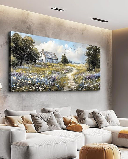 FUHAIHUA Canvas Wall Art For Living Room Wall Decor For Bedroom Office Wall Decoration Countryside Landscape Painting Farmhouse Pictures Artwork Room Aesthetic Home Decor 20x40 In