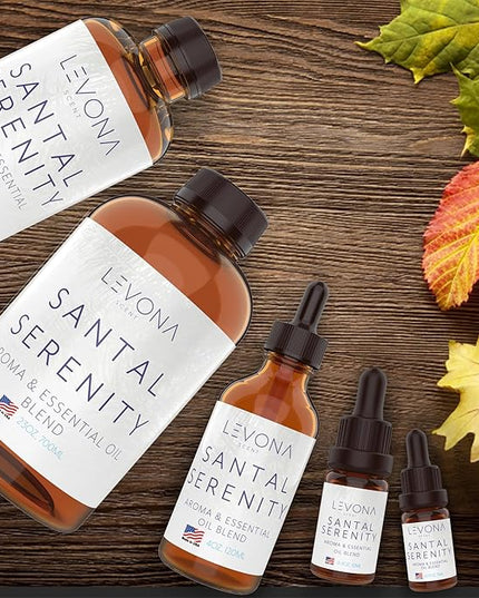 Levona Scent Essential Oils - Scents for Home, Hotel & Office Use - Perfect for Home Diffuser & Humidifiers - Aroma Fragrance Oil, Ideal for Massage, Relaxation, and Spa - Santal Serenity, 700ml