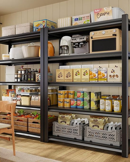 CJF Adjustable Garage Storage Shelves, 5-Tier Garage Shelving Heavy Duty, Metal Industrial Utility Shelf for Warehouse, Kitchen, Laundry Room,Warehouse-Black (71 "H x 36" W x 16" D)