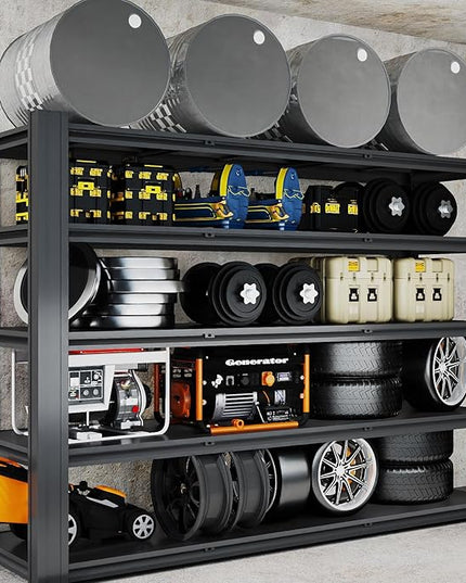 Metal Storage Shelves Unit,5-Tier Adjustable Heavy Duty Garage Shelving,3500LBS Garage Storage Industrial Shelves,Storage Racks,Steel Shelf Suitable for Shop,Warehouse,Basement