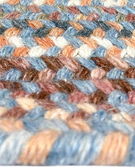 Capel American Heritage Legacy Blue 5' 0" X 8' 0" Concentric Rectangle Braided Rug