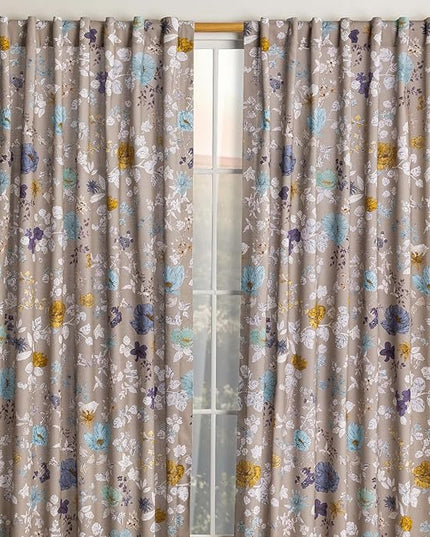 Maison d'Hermine Curtains for Living Room 100% Cotton 108 inch Length Two Panels Window Toile Curtains for Bedroom with Loop & Rod Pockets, Gifts for Mothers Day (Clematis, 50" W x 108" L)