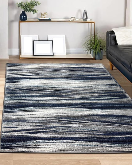 Keen Home Design Area Rugs - 8x10 Non-Shedding, Abstract Rugs for Kitchen, Living Room, Bedroom, Dining Room, Entryway - Size: 7'3" x 10'2", Multi