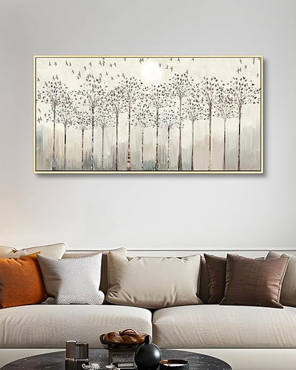 Scenery Abstract Wall Paintings Framed Canvas Wall Art For Living Room Large Office Wall Decor For Bedroom Wall Decorations Pictures Artwork Canvas Prints Boho Home Wall Decor Natural Wood Framed