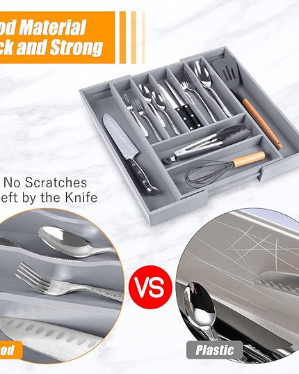 Kitchen Silverware Drawer Organizer and Storage Cabinet Utensil Rack Bathroom Counter Vanity Extra Large Big Cooking Drawer Organizers Countertop Pantry Storage Cabinet Best Kitchen Must Haves 2025