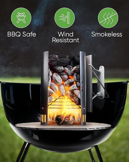 Inflame Fire Starters 130 pcs Fire Starters for Campfires, Grill, BBQ, Fireplace, Woodstove - Charcoal Starter - Waterproof, Weather-Resistant - Natural Wood Fireplace Starters