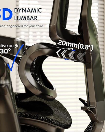 FLEXISPOT ErgoX-PRO Ergonomic Office Chair Black – 5D Lumbar, 7D Armrests, 4D Headrest, 551LB Capacity, Cloudtech Cushion – Office, Gaming, Bedroom