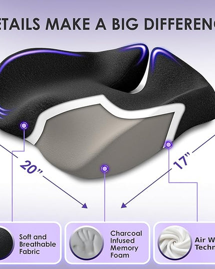 X Large Seat Cushions for Office Chairs, Car & Truck. Ergonomic Gaming Chair Seat Cushion and Sciatica Pain Relief Pillow for Back Pain. Orthopedic Coccyx Cushion for Tailbone Pain Relief (Green)