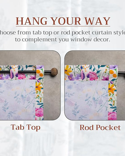 Maison d'Hermine Curtains for Living Room 100% Cotton 96 inch Length Two Panels Window Curtains for Bedroom with Loop & Rod Pockets - Maia, 50" W x 96" L