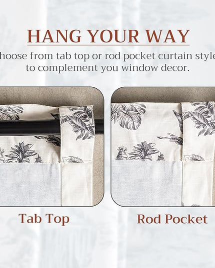 Maison d' Hermine Curtains for Living Room 100% Cotton 84 inch Length Two Panels Light Filtering Toile Curtains for Bedroom Windows with Rod and Loop Pockets Drapes (Savana Jouy Black, 50" W x 84" L)