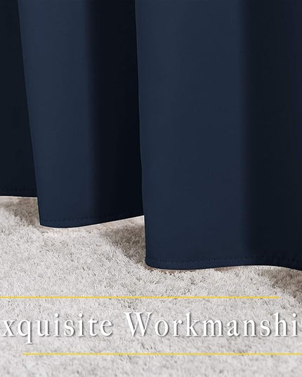 NICETOWN Blackout Curtains for Windows 90 inch Length - Grommet Energy Saving Thermal Drapes Sound Reducing Heat Blocking Window Treatments for Living Room (Navy, 2 Panels, W52 x L90)