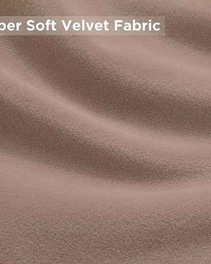 Joydeco Velvet Curtains Rose Beige Blackout Curtains Thermal Insulated 72 inches Long Window Curtains Super Soft Room Darkening Drapes for Bedroom Living Room Elegant Rod Pocket 2 Panels Rose Beige