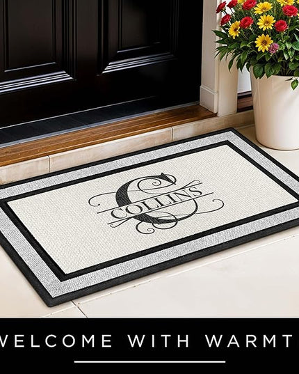 My Sign Center Door Mat, Personalized Doormat,Custom Indoor/Outdoor Monogram Doormat,Housewarming Gift, Heavy Duty Slip Resistant Backing,18x30 Inches,Polyester Top Made in USA