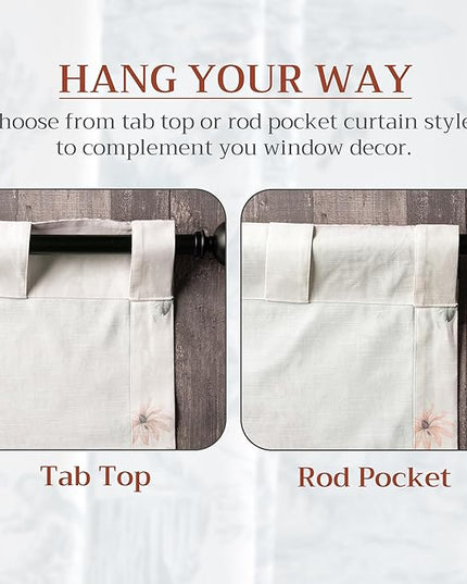 Maison d' Hermine Curtains for Living Room 100% Cotton 108 inch Length Two Panels Light Filtering Curtains for Bedroom Windows with Rod and Loop Pockets Drapes (Swyncombe Multicolor, 50" W x 108" L)