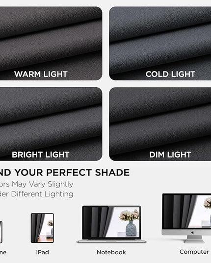 Joydeco Blackout Curtains 63 Inch Length 2 Panels Set, Thermal Insulated Long Curtains& Drapes 2 Burg, Room Darkening Grommet Drapes for Living Room Bedroom Window (W52 x L63 Inch, Dark Grey)