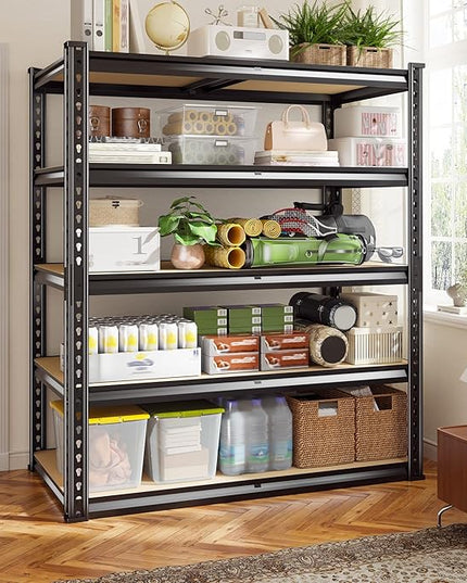 72.1" H Garage Shelving 2030LBS Garage Storage Shelves, 5 Tier Adjustable Metal Shelving, Storage Shelves for Storage, Basement, Warehouse, Pantry, Kitchen, 35.5" W x 15.7" D x 72.1" H, Black