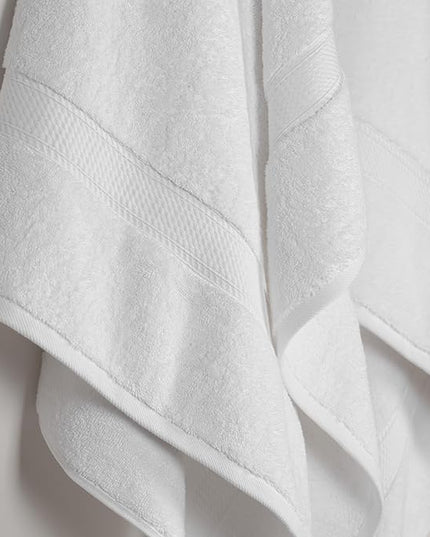Superior Egyptian Cotton Pile Bath Towel Set of 2, Ultra Soft Luxury Towels, Thick Plush Essentials, Absorbent Heavyweight, Guest Bath, Hotel, Spa, Home Bathroom, Shower Basics, White