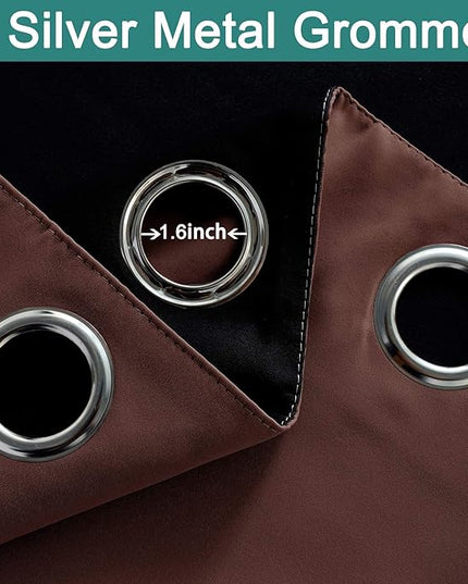 Yakamok 100% Blackout Patio Door Curtain Panels - Extra Wide, Sliding Glass Door Curtain Grommet Drapes, Thermal Curtain for Sliding Glass Door, Chocolate Brown, W100 x L84, 1 Panel