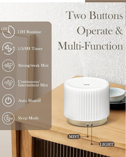 280ml Ceramic Essential Oil Diffuser,Ultrasonic Cool Mist Decorative Aromatherapy Diffuser with Auto Shut-Off,Quiet Operation,3 Timer Settings for Large Rooms,Home,Office,SPA,Yoga & Bedroom