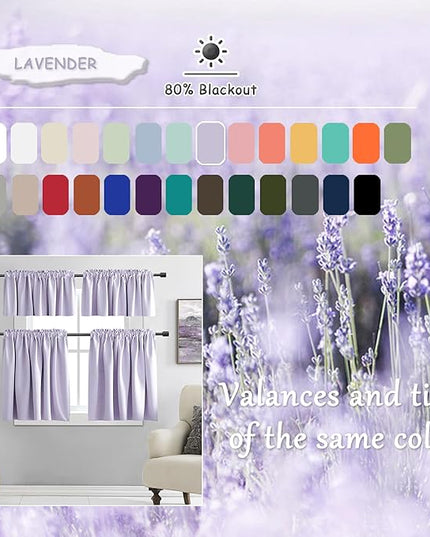 DONREN 96 Inches Long 2 Panels Blackout Curtain Panels for Bedroom - Rod Pocket Thermal Insulated Drapes for Living Room(Lavender Purple,52 W x 96 L)