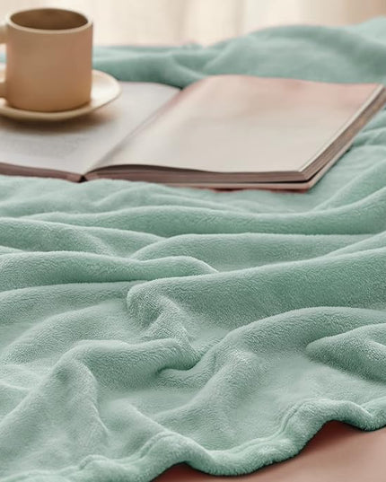 Bedsure GentleSoft Fleece Throw XL Blanket Sage Green - 300GSM Soft Lightweight Plush Cozy Blankets for Bed, Sofa, Couch, Travel, Camping, 50x70 inches