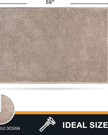 PURRUGS Dirt Trapping Door Mat 34" x 59", Non-Slip Machine Washable Entry Rug, Shoe Scraper, Dog Doormat, Super Absorbent Welcome Mat for Front & Back Door, Muddy Shoes & Paws, Taupe
