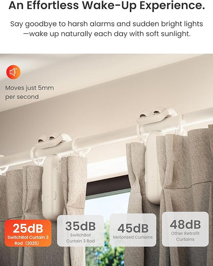 SwitchBot Smart Automatic Curtain Opener 2 Pack with Hub Mini - WiFi Remote Control with App/Timer, Performance Upgrade, Compatible with Alexa, Google Home, HomeKit