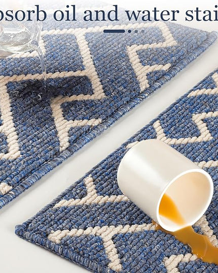 hicorfe Indoor Doormat,Front Back Door Mat Rubber Backing Non Slip Door Mats 20"x31.5" Absorbent Resist Dirt Entrance Doormat Inside Floor Mats for Entryway Washable Low-Profile(Light Blue)