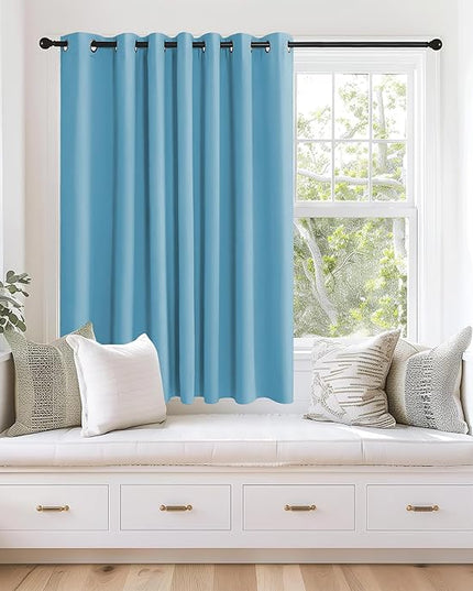 NICETOWN Blackout Curtains 63 inches Long for Living Room Bedroom, Grommet Thermal Insulated Room Divider Drape Window Treatment for Sliding Patio Door, W100 x L63, 1 Panel, Teal Blue