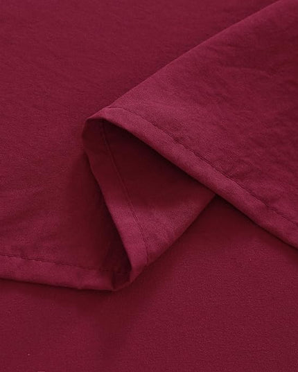 NTBAY Twin Comforter Set with Sheets, 5 Pieces Soft and Breathable Twin Bedding Set, Twin Bed in a Bag, Down Alternative Comforter Set Solid Color All Season, Kids Bedding Set, Wine Red