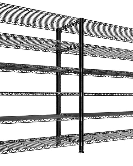 REIBII 75''H Storage Shelves Metal Shelving Unit, 6 Tier Wire Shelving for Pantry Shelves Adjustable 1200LBS Garage Shelving Heavy Duty Storage Rack for Kitchen Garage, 35.4''W*75''H*15.7" D, 2PCS