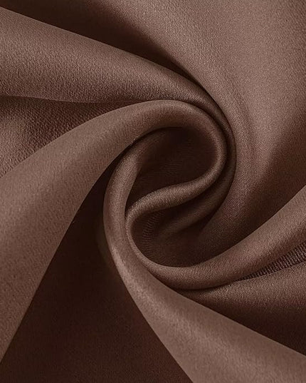 Joydeco Blackout Curtains 63 Inch Length 2 Panels Set, Thermal Insulated Long Curtains& Drapes 2 Burg, Room Darkening Grommet Drapes for Living Room Bedroom Window (W52 x L63 Inch, Brown)