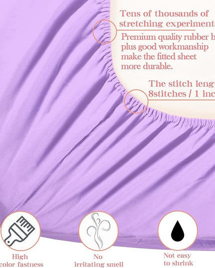 NTBAY Toddler Bedding Set - 4 Piece Soft and Breathable Crib Bedding Set for Boys and Girls, Includes Quilted Comforter, Fitted Sheet, Flat Top Sheet and Envelope Pillowcase, Lavender