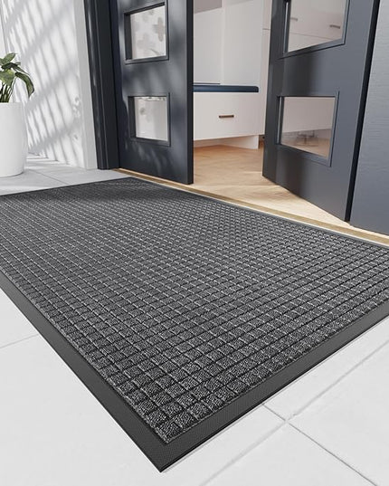 Durable Front Door Mat, 48" x 36" Heavy Duty Indoor Outdoor Doormat for Entryway, Non-Slip Rubber Backing, Stain and Fade Resistant Commercial Floor Mat for Home Office Entry