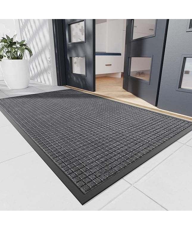 Durable Front Door Mat, 48" x 36" Heavy Duty Indoor Outdoor Doormat for Entryway, Non-Slip Rubber Backing, Stain and Fade Resistant Commercial Floor Mat for Home Office Entry