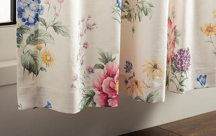 Maison d' Hermine Curtains for Living Room 100% Cotton 96 inch Length One Panel Light Filtering Curtains for Bedroom Windows with Rod and Loop Pockets Drapes (Swyncombe Multicolor, 50" W x 96" L)