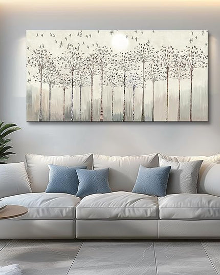 hyidecorart Large Canvas Wall Art For Living Room Decorations For Office Hotel Bedroom Wall Decor Trees And Birds Abstract Wall Paintings Canvas Prints Artworks Pictures Modern Home Decoration