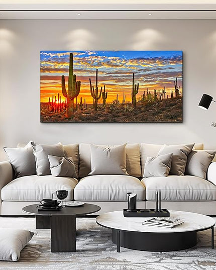 Canvas Wall Art for living room cactus plant Landscape painting bathroom Wall Decor Ready to Hang Home Decorations bedroom kitchen inspirational Canvas prints posters painting wall mural Artwork
