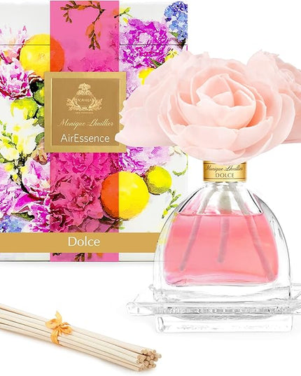 AGRARIA AirEssence Flower and Reed Diffuser Set, Handmade Sola Flower Botanical Home Fragrance Set, Scented Oil Reed Diffuser Gift for All Occasions