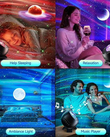 Christmas Gifts for Teens Boy Galaxy Projector for Bedroom, 21Colors Northern Lights,15White Noise&Bluetooth Star Projector Galaxy Lights, Remote Ambient Lighting,Aurora Christmas Decor Room Gifts